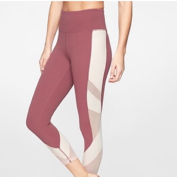 Athleta Mauve and Beige 7/8 Leggings - Picture 1 of 6